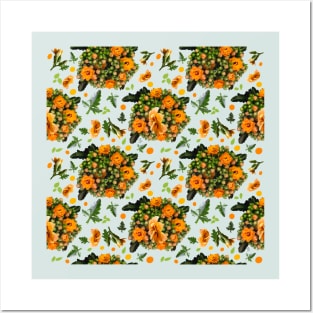 Kalanchoe pattern on white Posters and Art